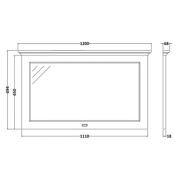 1200 Flat Mirror - All Colours - Bayswater