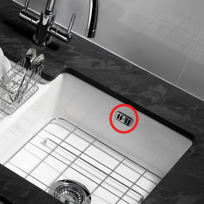 Astini, RAK, Rangemaster, Caple Square Ceramic Sink Overflow Cover Plate Collection