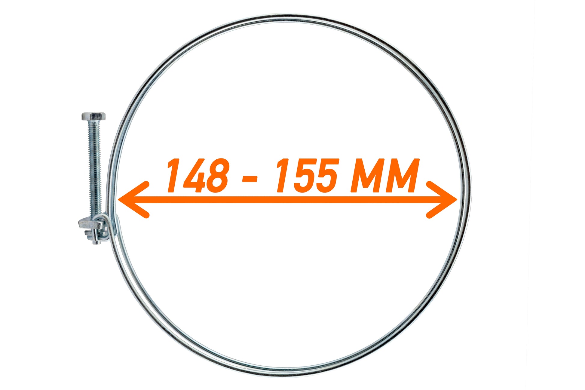 Double Wire Hose Clamp Galvanised 148mm-155mm - Best4Trade-Retail Tech Hose & Fittings