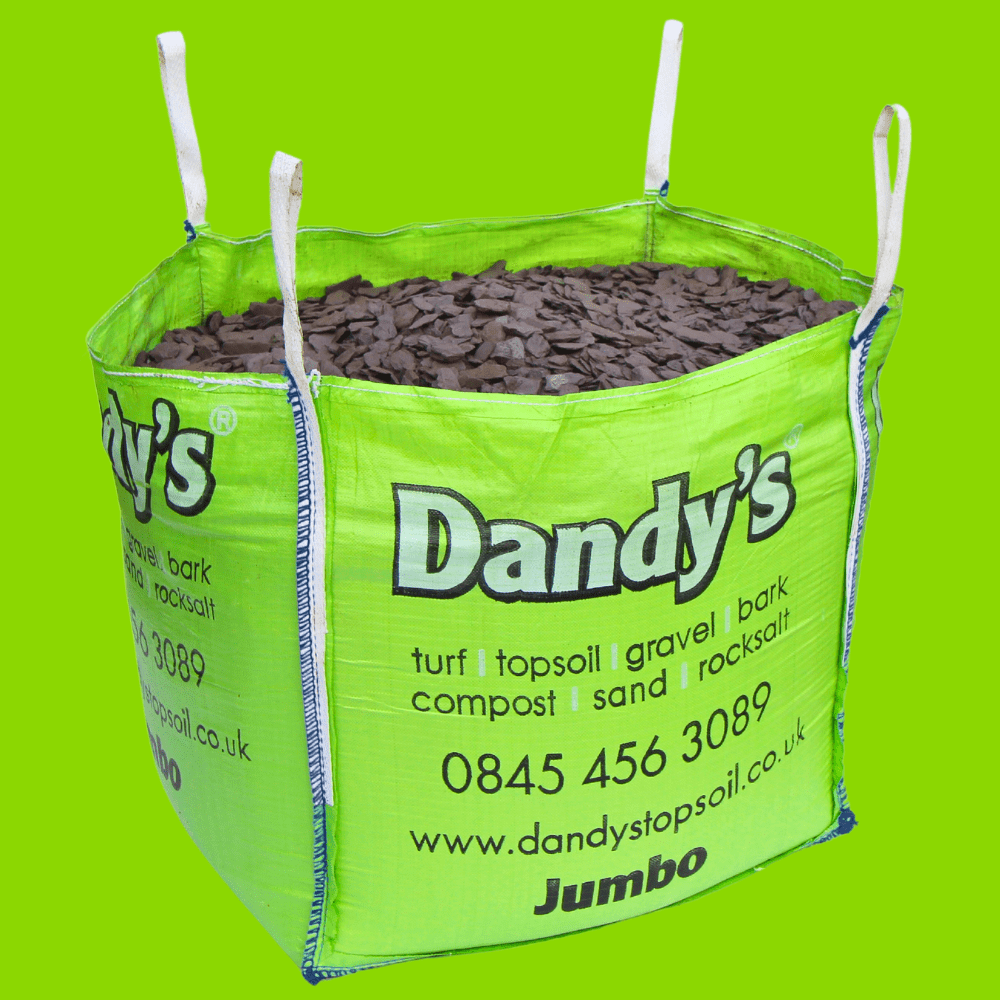 Welsh Blue Plum Crushed Slate Chippings 40mm - Dandy's Topsoil & Landscape Supplies Gravel, Slate & Aggregates