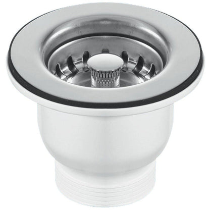 Astini Belfast 100 1.0 Bowl White Ceramic Kitchen Sink with Strainer Waste