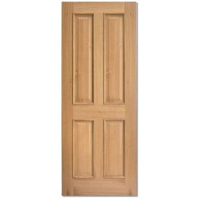 LPD Regency Oak Unfinished 4 Panel Raised Mouldings Internal Door - All sizes - Build4less