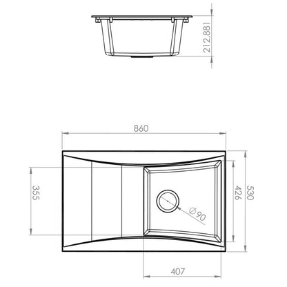 Astini Xeron 1.0 Bowl SMC Synthetic Reversible Kitchen Sink with Waste & Tap