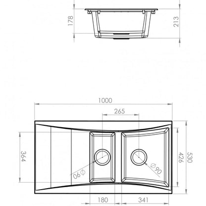 Astini Xeron 1.5 Bowl SMC Synthetic Reversible Kitchen Sink with Waste & Tap