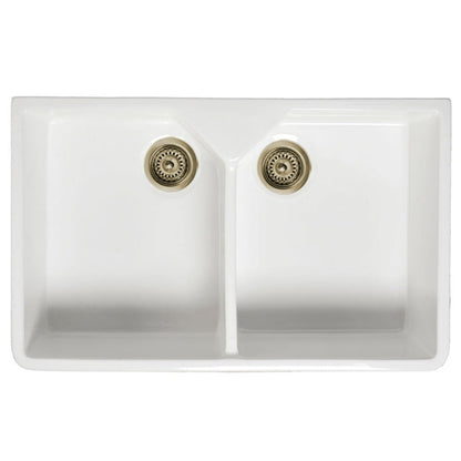 Astini Belfast 800 2.0 Bowl White Ceramic Kitchen Sink with Waste Collection