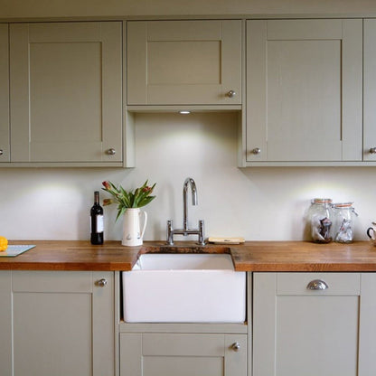 Astini Belfast 100 1.0 Bowl White Ceramic Kitchen Sink with Plug Waste
