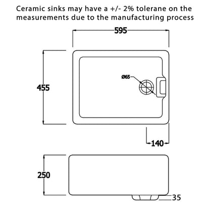 Astini Belfast 100 1.0 Bowl White Ceramic Kitchen Sink with Plug Waste