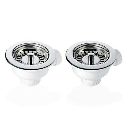 2x 90mm Basket Strainer Waste for Astini, RAK, Rangemaster Ceramic Sink