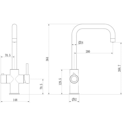 Astini Bollitore² 4in1 Boiling Hot & Filtered Cold Kitchen Tap & Tank Kit