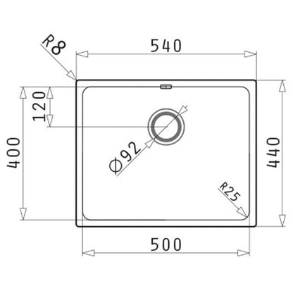 Astini Scuti 1.0 Large Bowl SMC Synthetic Inset/Undermount Kitchen Sink