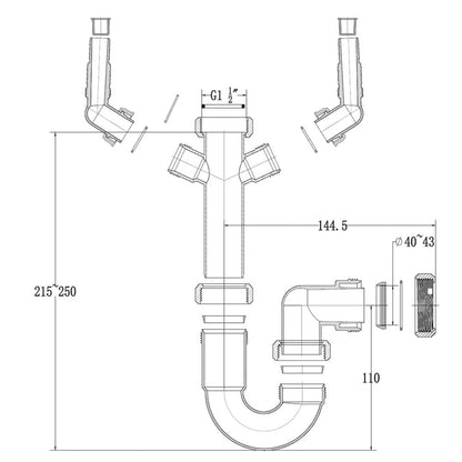 Astini RAK Rangemaster 1.5 Bowl Waste, Overflow & Plumbing Kit for Kitchen Sinks