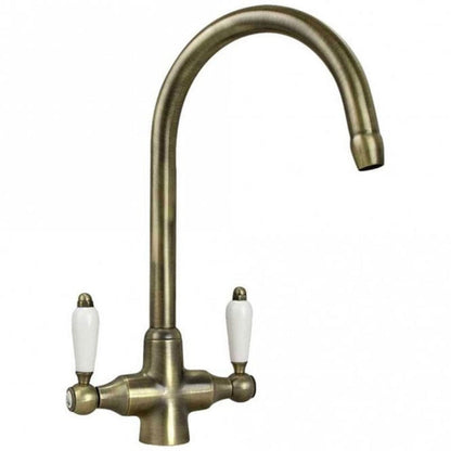 Astini Desire 100 1 Bowl White Ceramic Kitchen Sink with Waste & Colonial Tap