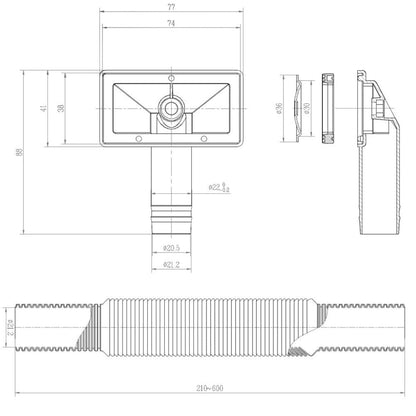 2x 90mm Waste and Round Overflow Set for Astini RAK Rangemaster Ceramic Sink