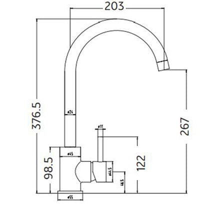 Astini Merthyr Single Lever Kitchen Tap TIS Series with Modern Design and Durable Build