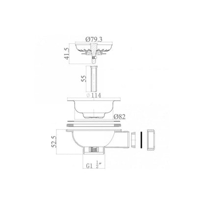 Astini Hampton 100 1.0 Bowl Matt Black Ceramic Undermount Kitchen Sink with Waste