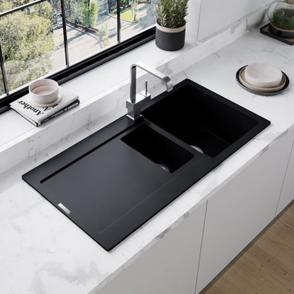Astini Quadro 1.5 Bowl Granite Kitchen Sink & Cosmo 5E Tap Set