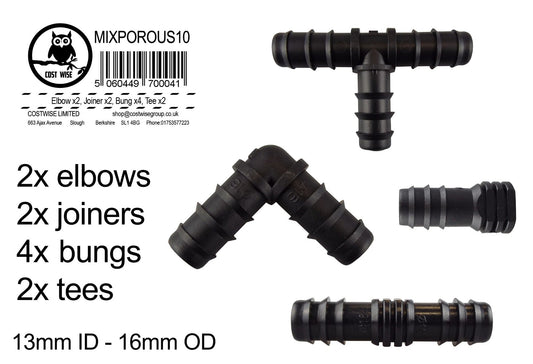 Mix 1/2" Barb Connectors POROUS10 - Best4Trade-Retail Garden watering