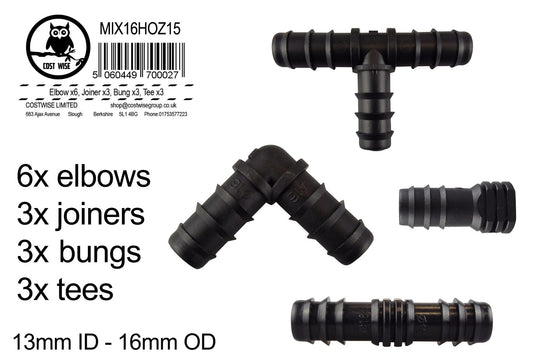 Mix 1/2" Barb Connectors HOZ15