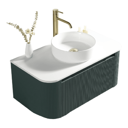 Astini Flauto 870 Curved Corner Wall Hung Vanity Unit & Sintered Stone Counter Top