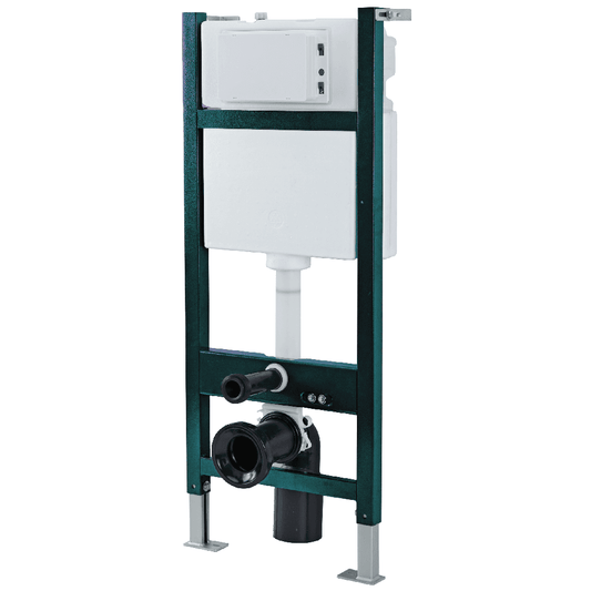 Astini Concealed Cistern & Toilet Frame for Wall Hung Toilets with Chrome Flush Plate