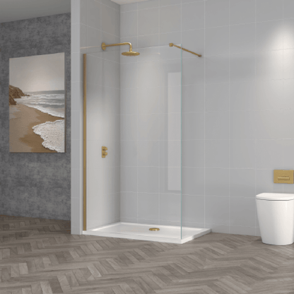 Astini T18 Brushed Brass 1000x1950x8mm Wetroom Panel