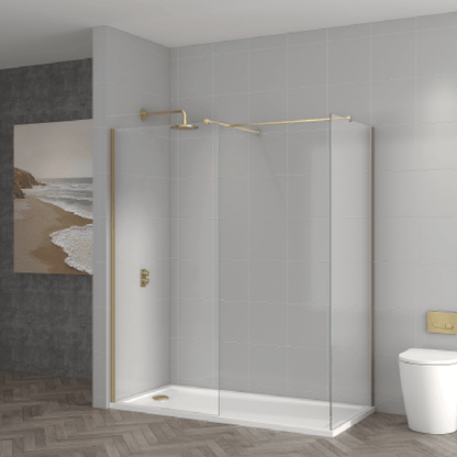 Astini T18 Brushed Brass 1200x1950x8mm Wetroom Panel