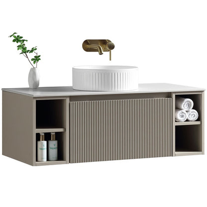 Astini Flauto 1000mm Wall Hung 2 Side Storage Vanity Unit With Counter Top