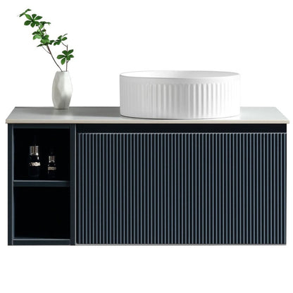 Astini Flauto 800mm Wall Hung Vanity Unit W/ LH Side Storage & RH Counter Top