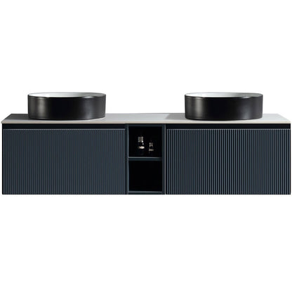 Astini Flauto 1400mm Wall Hung Double Vanity W/ Storage Box & Counter Top