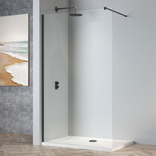 Astini TI8 Gunmetal 1200x1950x8mm Wetroom Panel