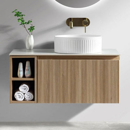 Astini Flauto 800mm Wall Hung Vanity Unit W/ LH Side Storage & RH Counter Top