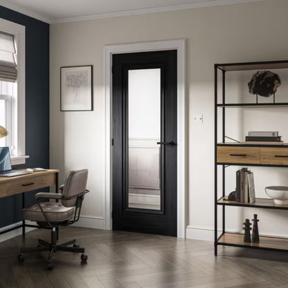 JB Kind Haddon Black Laminate Glazed Internal Door - All Sizes