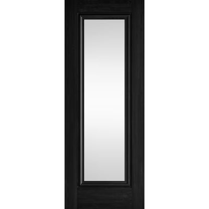 JB Kind Haddon Black Laminate Glazed Internal Door - All Sizes