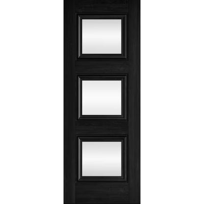 JB Kind Kedleston Black Laminate Glazed Internal Door - All Sizes