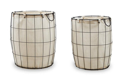 Harga Set Of Two Matte Black Laundry Baskets