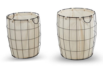 Harga Set Of Two Matte Black Laundry Baskets