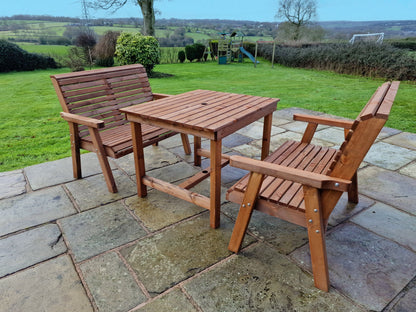 Churnet Valley 4 Seat Table Set 2 x 2 Seat Benches 99cm Table - Churnet Valley