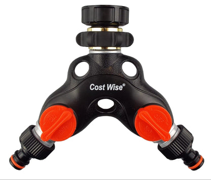 Double Tap Connector with Valves Metal - Best4Trade-Retail Garden watering