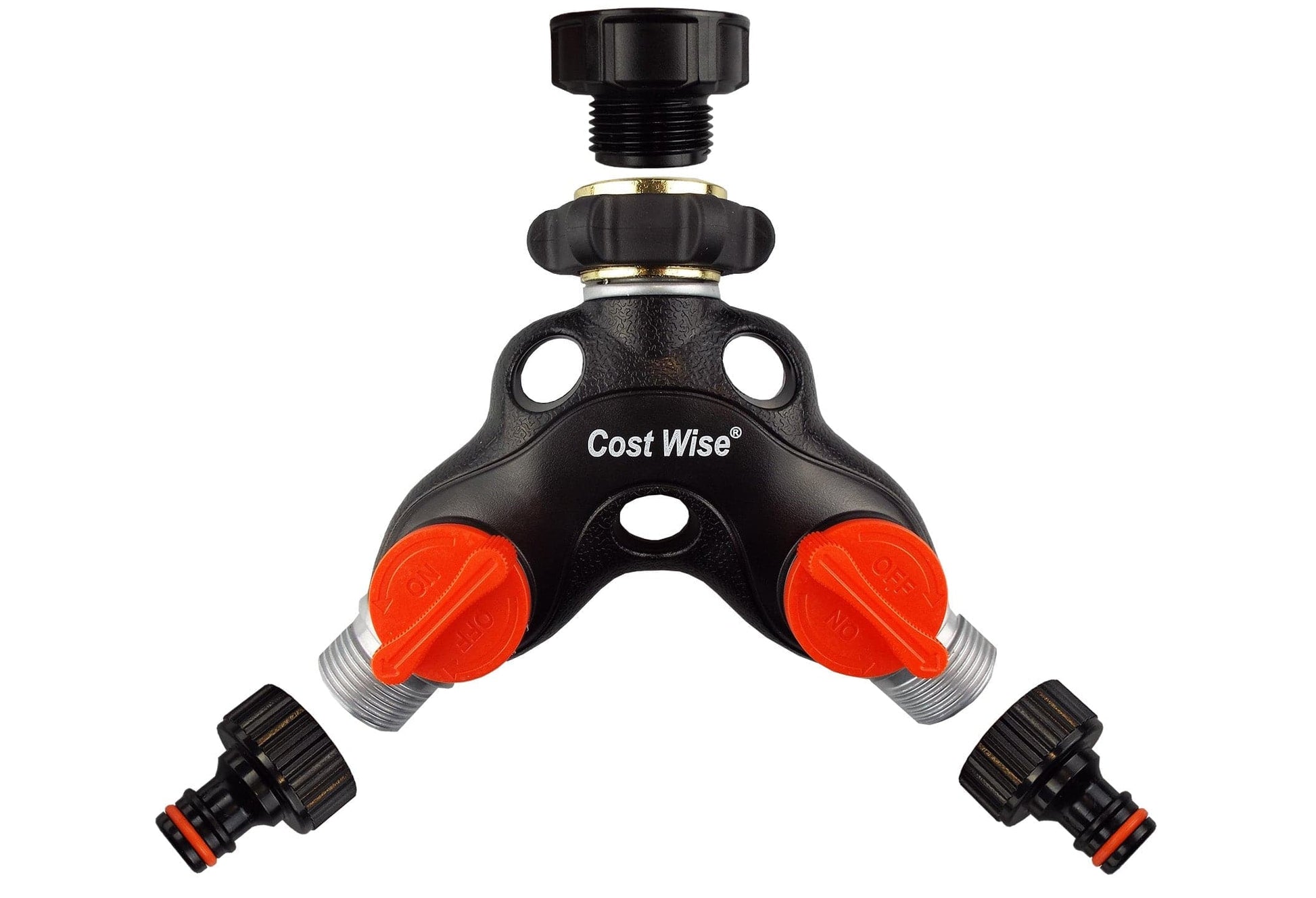 Double Tap Connector with Valves Metal - Best4Trade-Retail Garden watering
