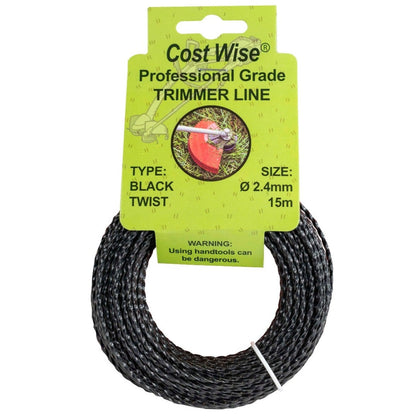 Strimmer Line Black Twist 2.4mm x 15m - Best4Trade-Retail Garden tools & Accesories