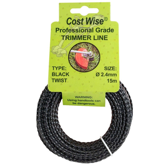 Strimmer Line Black Twist 2.4mm x 15m - Best4Trade-Retail Garden tools & Accesories