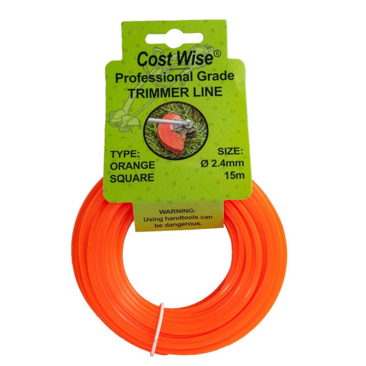 Strimmer Line Orange Square 2.4mm x 15m - Best4Trade-Retail Garden tools & Accesories