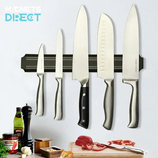 Magnetic Kitchen Knife Holder - Black - Magnets Direct