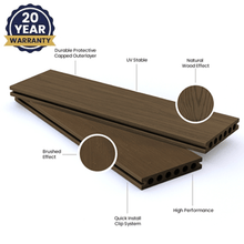 Load image into Gallery viewer, DDecks Duro360 Composite Reversible Decking Board 138mm x 23mm x 3.6m - All Colours - DDecks
