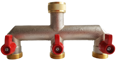 Three Way Tap Splitter Brass 3/4" BSP - Best4Trade-Retail Garden watering