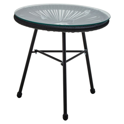 Miami Black Rattan 3 Piece Patio Set