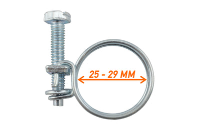 Double Wire Hose Clamp Galvanised 25mm-29mm - Best4Trade-Retail Tech Hose & Fittings