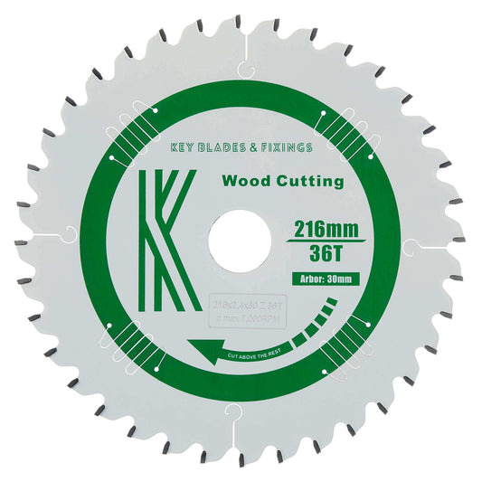 Circular Saw Blades 216mm x 30mm x 2.4mm 36T ATB (Neg Rake) Festool KS60 - 2501