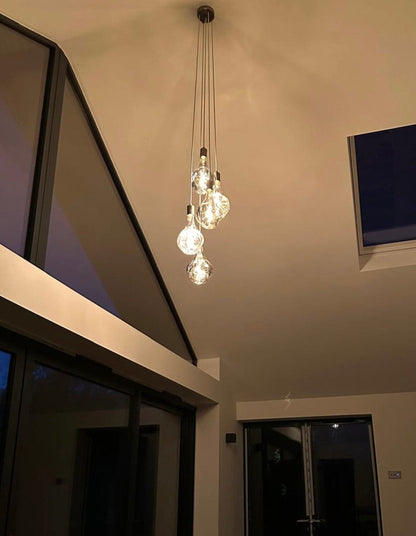 5 Light Cluster Evo Pendant Chandelier | Stairwell & High Ceiling Lighting UK