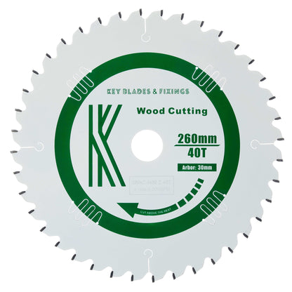 Circular Saw Blades 260mm x 30mm x 2.4mm 40 Tooth ATB (Neg Rake)  Kapex KS120 - 2601